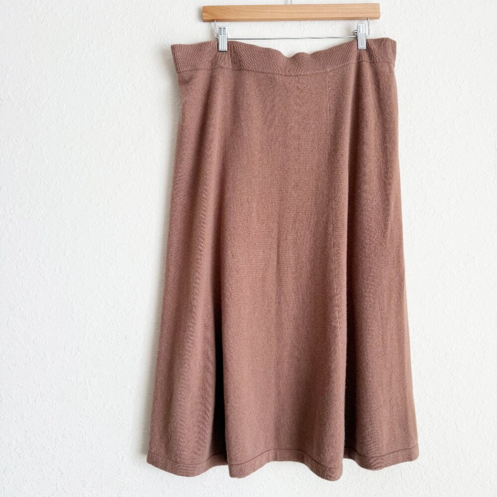 Banana Republic Brown Cashmere Midi Skirt Size XL - Picture 4 of 5